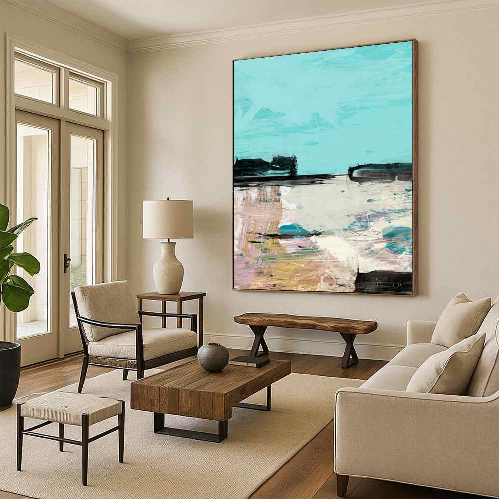 pink beach artwork